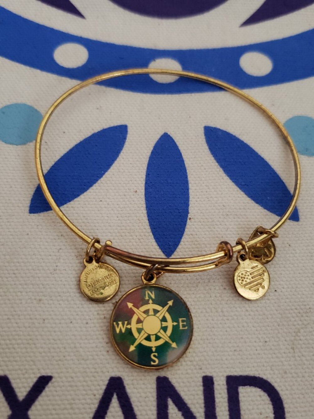 Alex and Ani Rose Gold Compass Bangle Infused 69